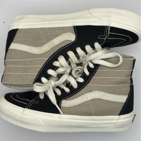 Vans Sk8-Hi Canvas Unisex Black / Beige Shoes Sz M 4.5 W 6 - Picture 2 of 13